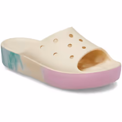 Crocs Women's Classic Slide | Platform Sandals Vanilla/Multi Numeric_9