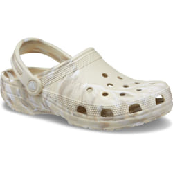 ) Crocs Classic Marbled Thermoplastic Bone/Multi Clogs - White, 7 (Adults'