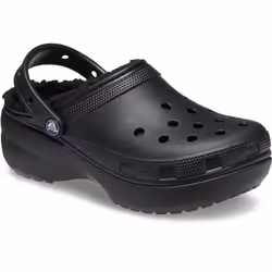 ) Crocs Classic Platform Lined Thermoplastic Women's Black Clogs - Black, 8 (Adults'
