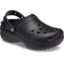 ) Crocs Classic Platform Lined Thermoplastic Women's Black Clogs - Black, 8 (Adults'