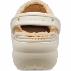 ) Crocs Classic Platform Lined Thermoplastic Women's Bone Clogs - White, 4 (Adults'