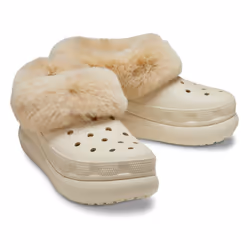 Crocs Unisex Classic Furever Crush Lined Shoes Clog  Bone  Numeric_11