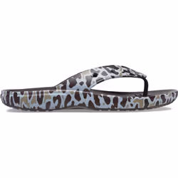 Crocs Unisex Men's and Women's Classic Flip Flops Khaki/Leopard Numeric_4 US