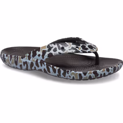 Crocs Unisex Men's and Women's Classic Flip Flops Khaki/Leopard Numeric_4 US