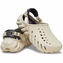 Crocs Unisex Echo Clogs  Bone/Black  13 US Men