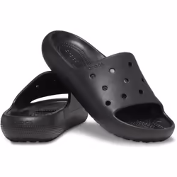 ) Crocs Classic Slide Thermoplastic Black Slides - Black, 4 (Adults'