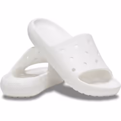 ) Crocs Classic Slide Thermoplastic White Slides - White, 7 (Adults'