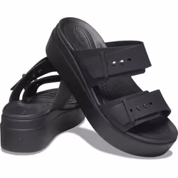) Crocs Brooklyn Thermoplastic Women's Black Sandals - Black, 8 (Adults'
