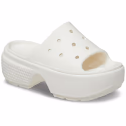 ) Crocs Stomp Slide Thermoplastic Chalk Slides - White, 5 (Adults'