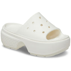 ) Crocs Stomp Slide Thermoplastic Chalk Slides - White, 6 (Adults'