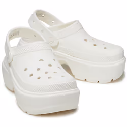 ) Crocs Stomp Clog Thermoplastic Chalk Clogs - White, 4 (Adults'