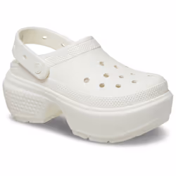 ) Crocs Stomp Clog Thermoplastic Chalk Clogs - White, 5 (Adults'