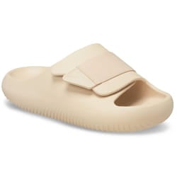 ) Crocs Mellow Luxe Slide Thermoplastic Shitake Slides - Brown, 8 (Adults'