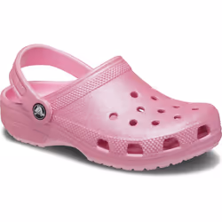 ) Crocs Classic Glitter Thermoplastic Pink Tweed Glitter Loafers - Pink, 4 (Adults'