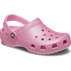 ) Crocs Classic Glitter Thermoplastic Pink Tweed Glitter Loafers - Pink, 4 (Adults'