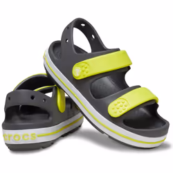 ) Crocs Crocband Play Thermoplastic Slate Grey/Acidity Sandals - Grey, 6 (Adults'