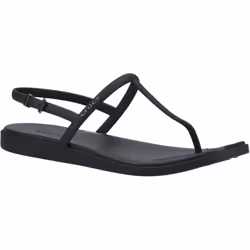 ) Crocs Miami Thong Flip TPU Women's Black Sandals - Black, 8 (Adults'