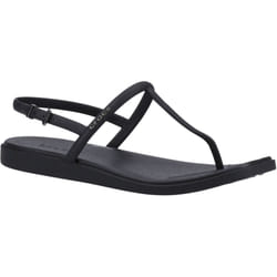 ) Crocs Miami Thong Flip TPU Women's Black Sandals - Black, 8 (Adults'