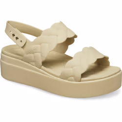 ) Crocs Brooklyn Woven Thermoplastic Women's Chai Sandals - Cream, 6 (Adults'