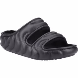 ) Crocs Classic Cozzzy Overpuff Thermoplastic Women's Black Sandals - Black, 7 (Adults'