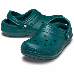 ) Crocs Classic Lined Clog Thermoplastic Emerald Clogs - Green, 8 (Adults'