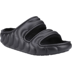) Crocs Classic Cozzzy Overpuff Thermoplastic Women's Black Sandals - Black, 8 (Adults'