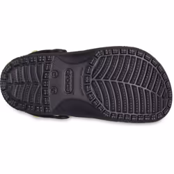 ) Crocs Classic Graphic Thermoplastic Black Loafers - Black, 4 (Adults'