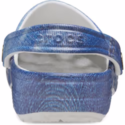 ) Crocs Classic Denim Thermoplastic Moonlight Clogs - White, 4 (Adults'
