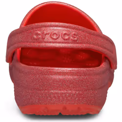 ) Crocs Classic Glitter Thermoplastic Cherry Red Clogs - Red, 8 (Adults'