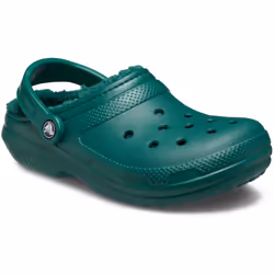 ) Crocs Classic Lined Clog Thermoplastic Emerald Clogs - Green, 6 (Adults'