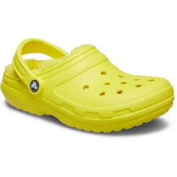 ) Crocs Classic Lined Clog Thermoplastic Cyber Yellow Clogs - Yellow, 11 (Adults'