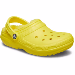 ) Crocs Classic Lined Clog Thermoplastic Cyber Yellow Clogs - Yellow, 7 (Adults'