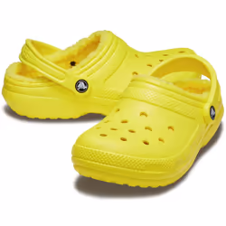 ) Crocs Classic Lined Clog Thermoplastic Cyber Yellow Clogs - Yellow, 7 (Adults'