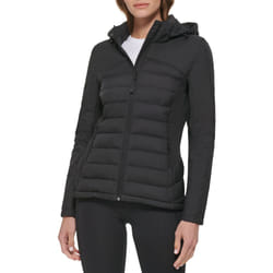 Calvin Klein Women's Lightweight Scuba Side Panels Adjustable Hood Zip