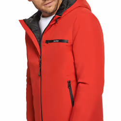 Calvin Klein Men's Classic Hooded Stretch Jacket  True Red  XX-Large