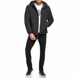 Calvin Klein Men's Classic Hooded Stretch Jacket  Black  Medium
