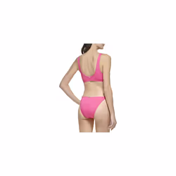 Calvin Klein Womens Standard Sporty Bra Top Removable Soft Cups Skinny Strap Bikini Bottom 2 Piece Set  Rose Silky Rib