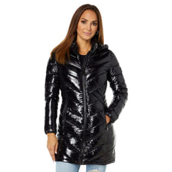 Calvin Klein Women's Chevron Quilting Casual Lightweight Jacket  Shiny