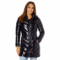 Calvin Klein Women's Chevron Quilting Casual Lightweight Jacket  Shiny