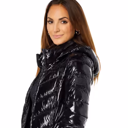 Calvin Klein Women's Chevron Quilting Casual Lightweight Jacket  Shiny