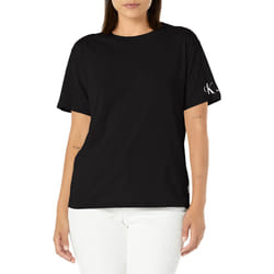 Calvin Klein Jeans Women's Logo Short Sleeve Tour Tee  Black/White  La