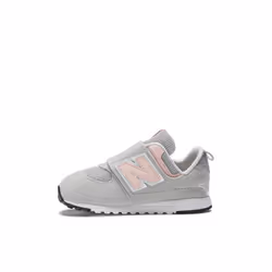 New Balance Kid's 574 V1 New-b Hook and Loop Sneaker  Rain Cloud/Pink Haze  2 Wide Infant