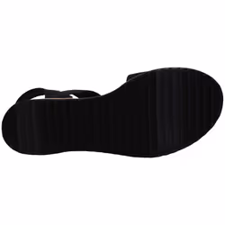 Skechers Women's Bobs Desert Kiss Wedge Sandal Black/Black 9