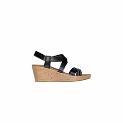 Skechers Women's Cork Wedge Sandal  Black  5