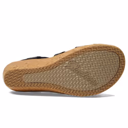 Skechers Women's Cork Wedge Sandal  Black  8