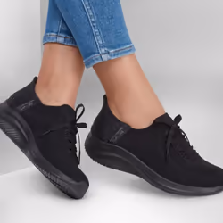 Skechers Slip Ins Ultra Flex 3.0 Brilliant Womens Ladies Black Handsfree Trainers - Black Black, UK 6 - Additional view 5