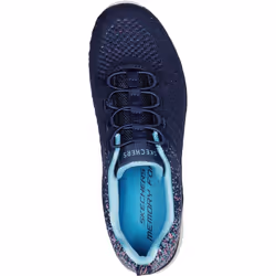 ) Skechers Virtue Textile Women's Navy/Blue Trainers - Blue, 3 (Adults'