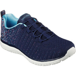 ) Skechers Virtue Textile Women's Navy/Blue Trainers - Blue, 7 (Adults'