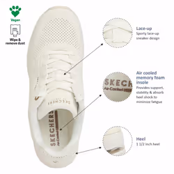 Skechers Women's Million Elevated Air Sneaker  White  8.5