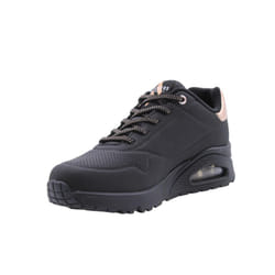 Skechers Women's Uno-Shimmer Away Sneaker  Black/Black  7